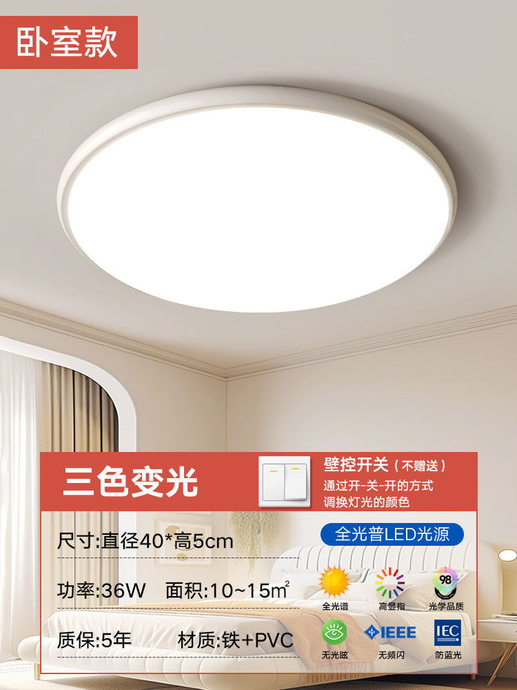 Lamp in the Living Room Modern Minimalist and Magnificent2025New Ceiling Light Ultra-Thin Bedroom Light Zhongshan Lighting Full Spectrum Main Light