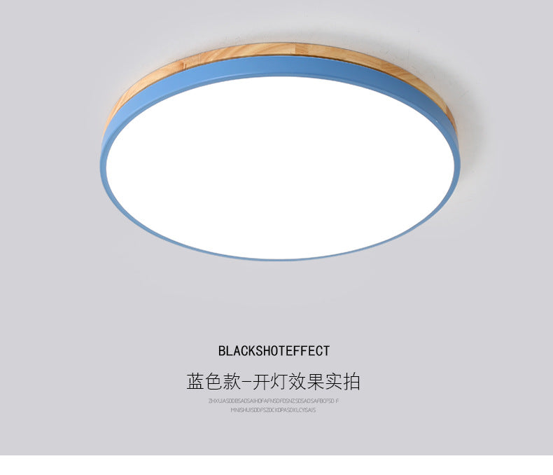 Nordic Solid Wood Macaron Ceiling Light led Round Iron Art Bedroom Lamp Living Room Lamp Home Decor