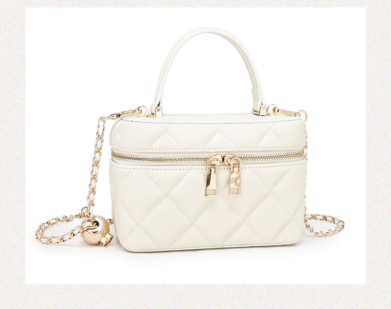 Korean Style Fashion Handbag for Women New Simple Embroidery Small Square Bag2024Spring and Summer Trendy Crossbody Bag