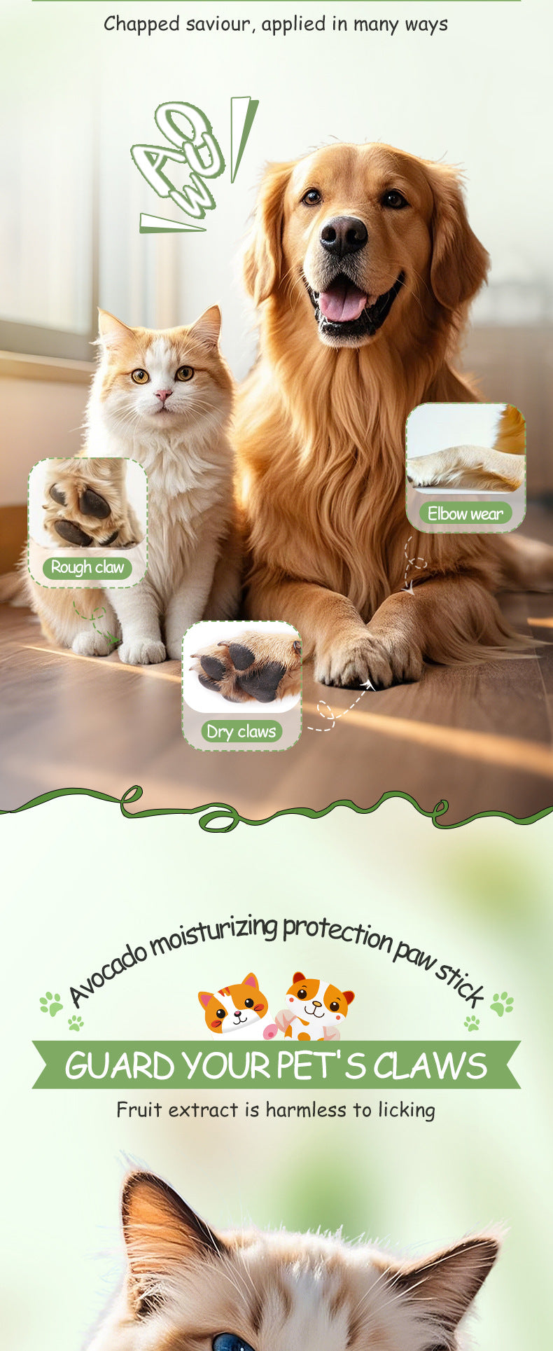 Cross-border Pet Paw Care Stick4.5g Avocado Moisturizing and Nourishing Kitten and Puppy Paws Export Manufacturer Wholesale