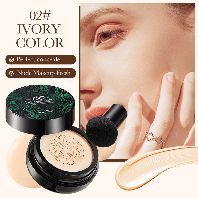 Makeup CC Mushroom Air Cushion Ivory White Brightening Concealer Correcting Face Foundation Export Manufacturer Wholesale