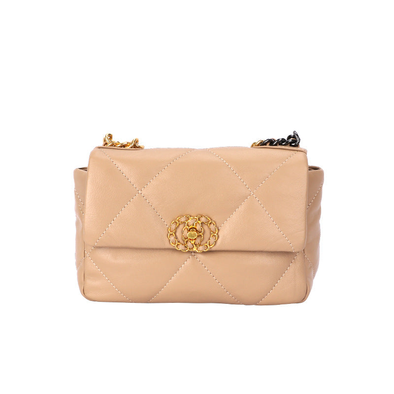 French Retro New Soft Elegant Sheepskin Shoulder Bag Clutch Trendy Fashion Chain Crossbody Women's Bag