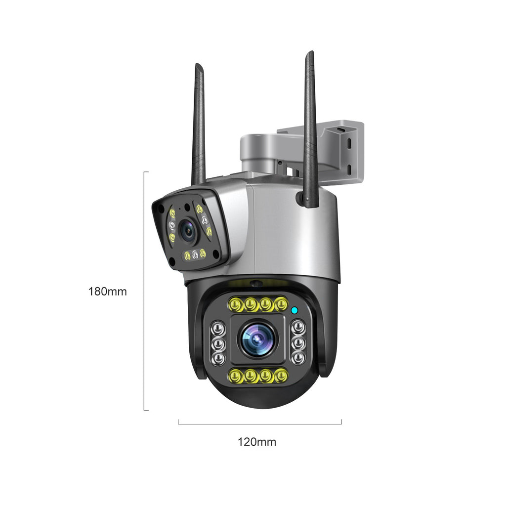 Binocular Security Monitoring V380Video Surveillance Camera Dual Screen Home Outdoor Surveillance Camera Ball HD