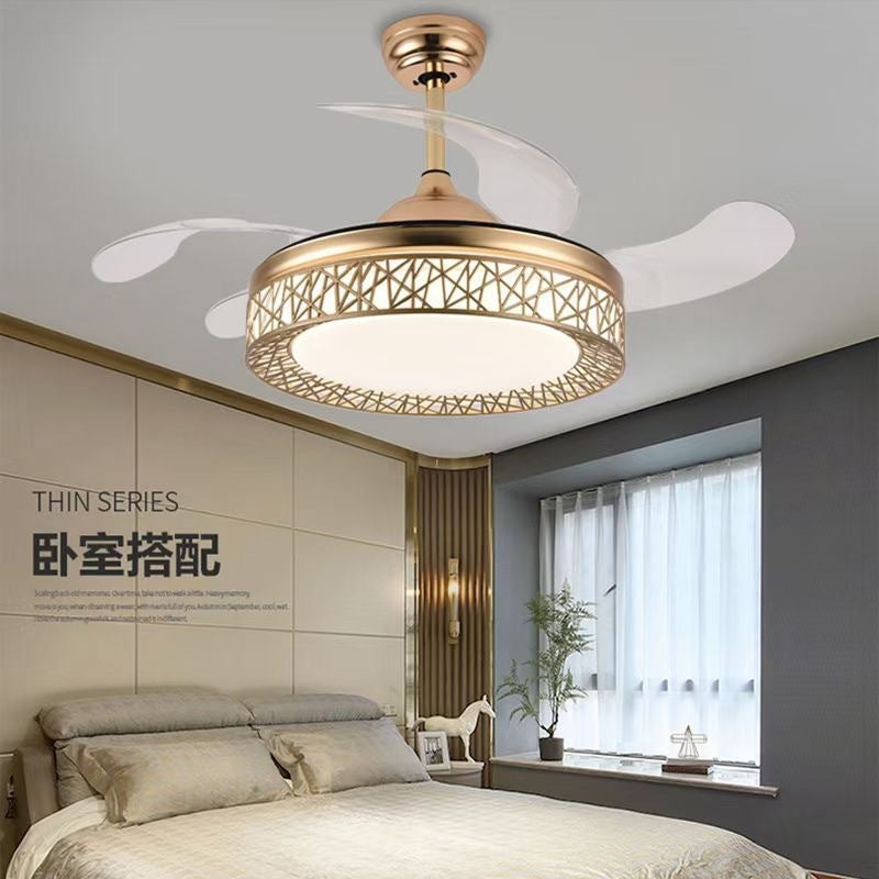 Invisible Fan Light for Home Bedroom Living Room Silent Variable Frequency Electric Fan Light Modern Simple Dining Room Ceiling Fan Light Wholesale
