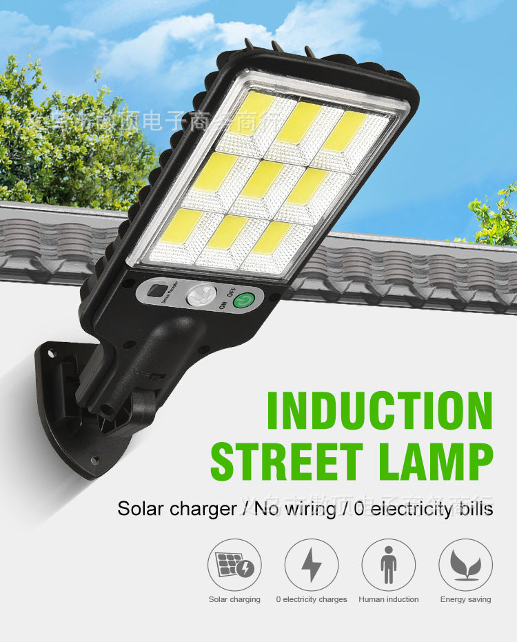 Outdoor Solar Street Light New Human Body Sensing Garden Light with Remote Control LED Wall Lamp Waterproof Garden Light