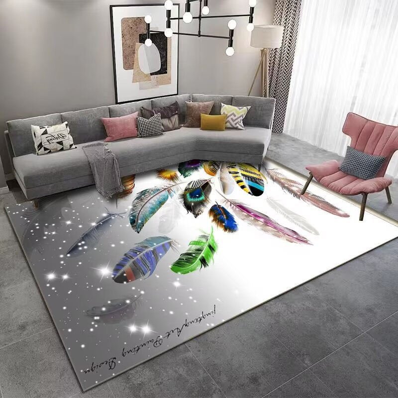 Carpet for Living Room, Stain-Resistant, Easy to Clean, Light Luxury Sofa Coffee Table Rug, Household Crystal Velvet Bedside Non-Slip Bedside Rug Wholesale