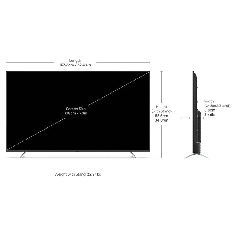 DLED Screen70Inch AndroidTV Android TV English International Version4K UHD Suitable for hotels and homes