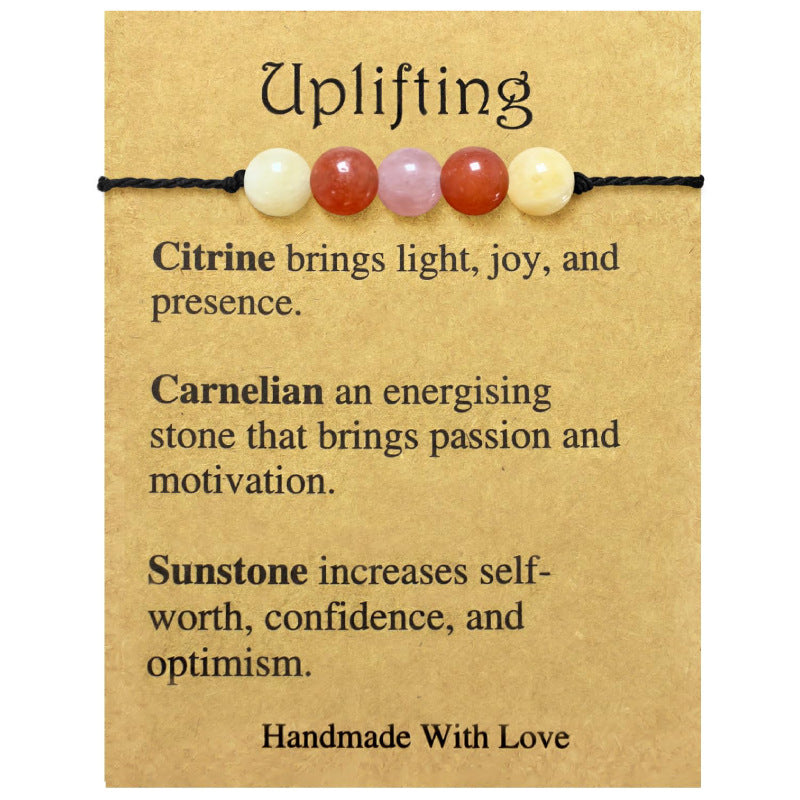 Handmade Knot Braided Bracelet Stone Beaded Tiger Eye Map Stone Couple Gift Stretchable Braided Bracelet