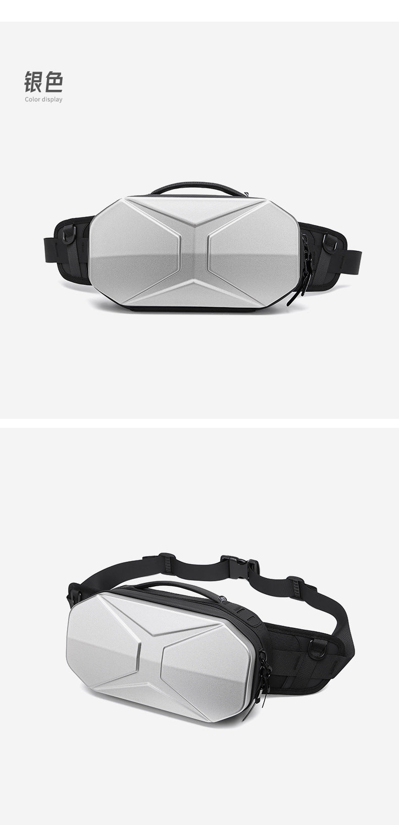 OZUKO Functional Waist Bag for Men PC Hard Shell Chest Bag Waterproof Trendy Sports Crossbody Multifunctional Waist Bag Wholesale
