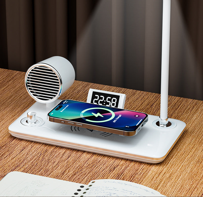 Creative Gift Night Light Multifunctional Desk Lamp Bluetooth Speaker Smartphone Wireless Charging Desk Lamp Atmosphere Light