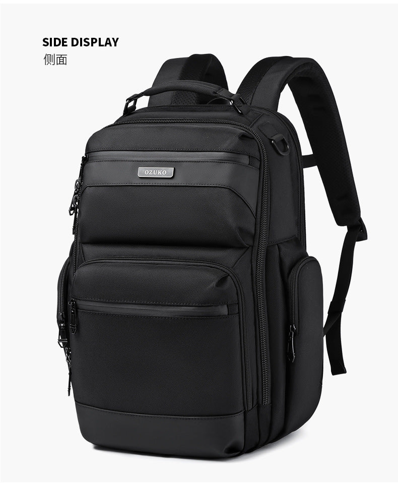 OZUKO Business Backpack Men's Commuting Computer Backpack Waterproof Large Capacity Business Travel Portable Men's Bag