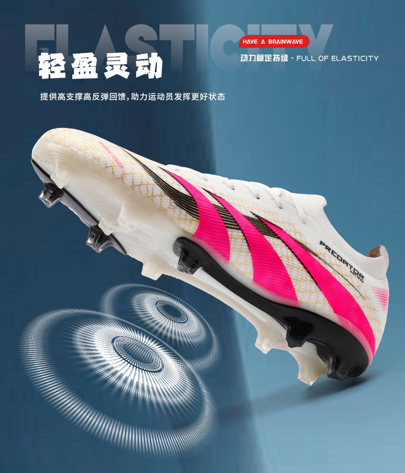 2025New Football Shoes for Men and Women, Youth Students, Fashionable and Comfortable, Long Spikes, Low-top, Factory Direct Sale