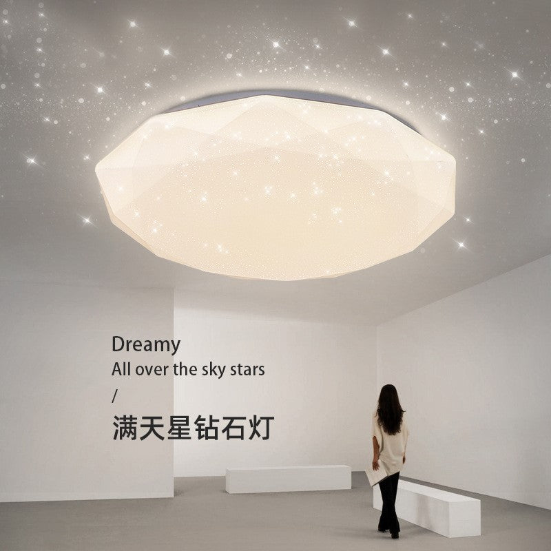 Simple Modern Bedroom Ceiling Light Round Entrance Balcony Lamp Nordic Master Bedroom Light Cozy Romantic Star Light