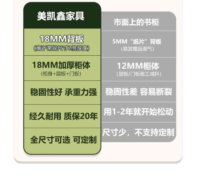 ENF Grade Oak Bookshelf Bookcase Floor-standing Storage Rack Living Room Wall-mounted Integrated Bookcase Storage Cabinet Organizer