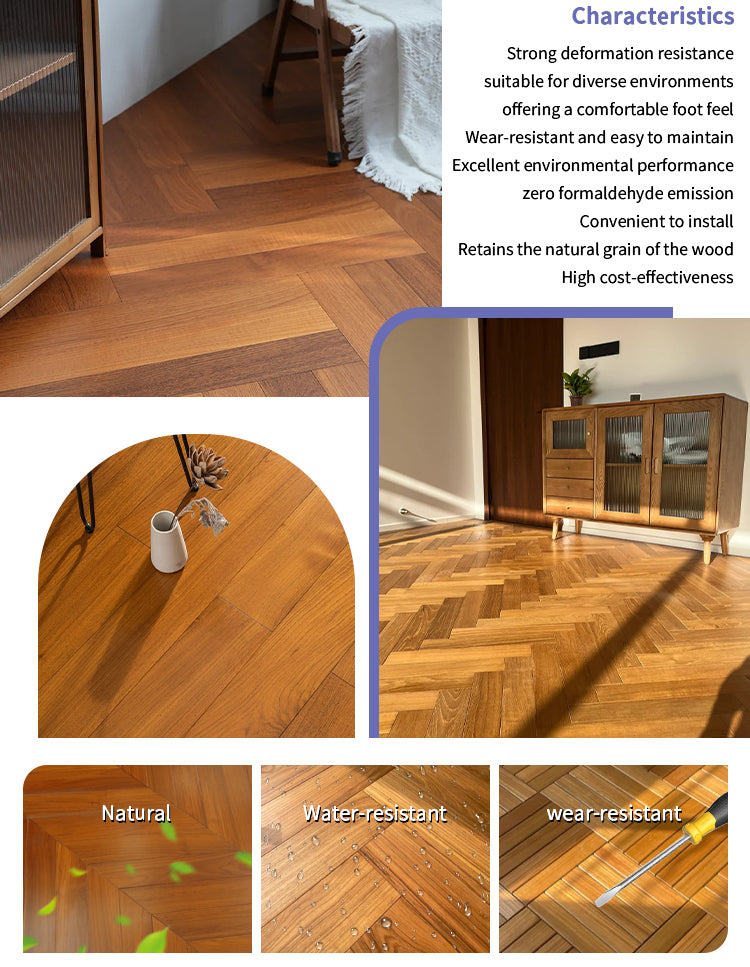Customizable Multi-Layer Teak Wood Flooring Waterproof Anti-Slip Stable Structure UV Finish Smooth Surface for Home Outdoor