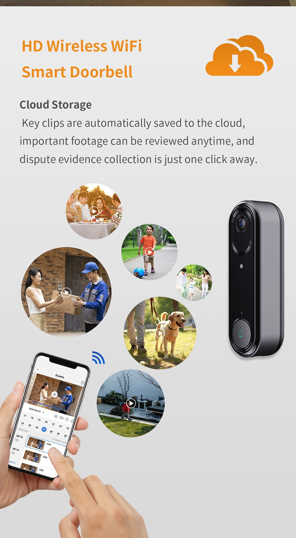 Intelligence Z80Doorbell for Home Use Low Power Consumption Wireless wifi Video Doorbell HD Night Vision Surveillance Doorbell with Ding Dong