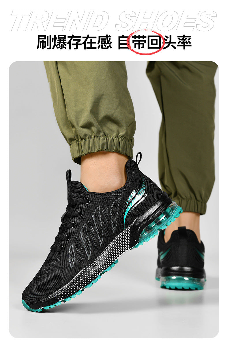 Casual sports men's shoes for teenagers, breathable fly-knit mesh shoes2025Summer Large Size Versatile Cushioned Shock Absorption Running Shoes