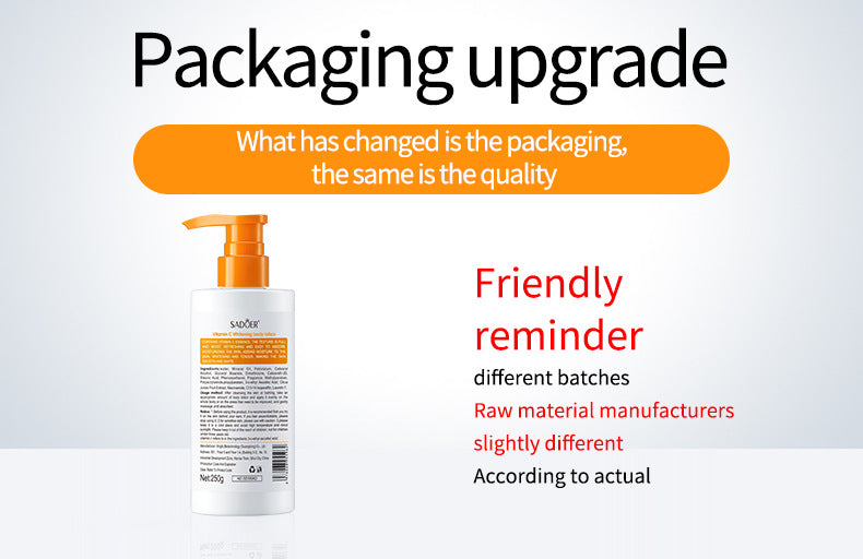 Full English VC Whitening Body Lotion SADOER Vitamin C Moisturizing and Hydrating Skin Care  Wholesale
