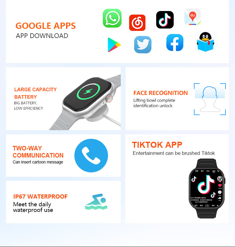 B29Smart Watch5G Plug-in Card Full Netcom Google Store APP Download Rotating Camera Video Call Photo