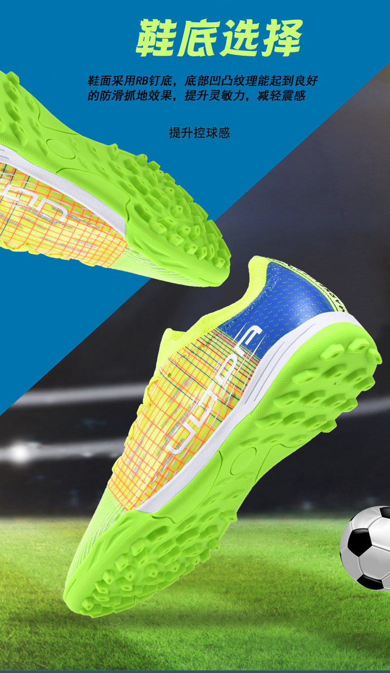 C Luo Professional High-Top Soccer Shoes Male AG Long Spike Youth Student Campus Competition Training Sneakers