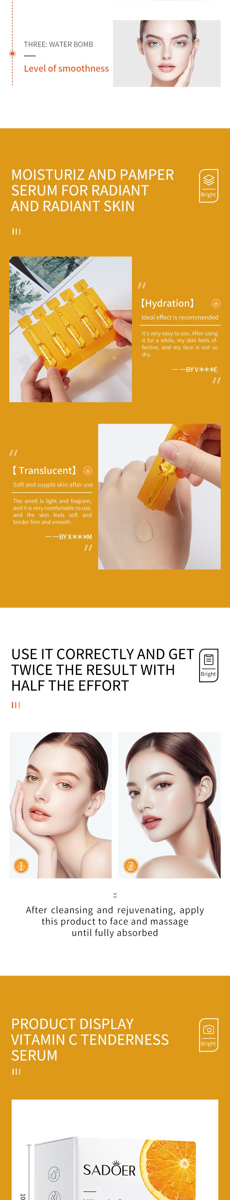 Vitamin C Skin Care Essence SADOER Moisturizing and Hydrating Wholesale for Cross-Border Trade