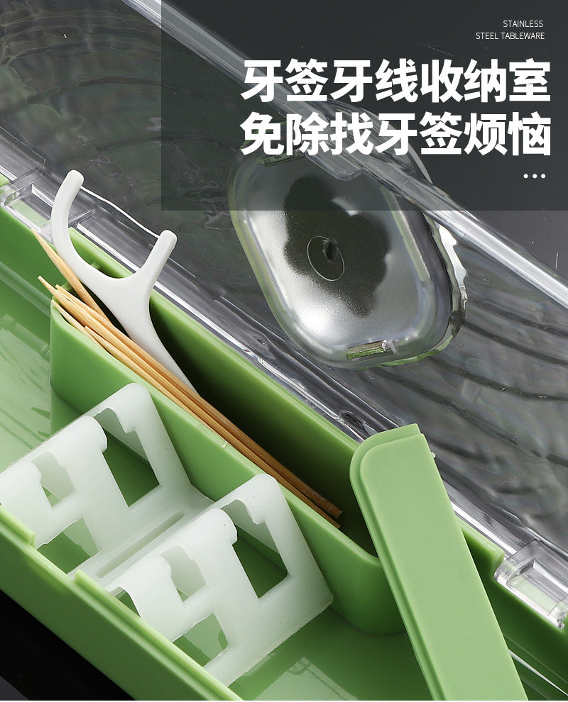 304Stainless Steel Tableware Student Cartoon Portable Tableware Set Work Outdoor Fork Spoon Chopsticks Three-piece Set