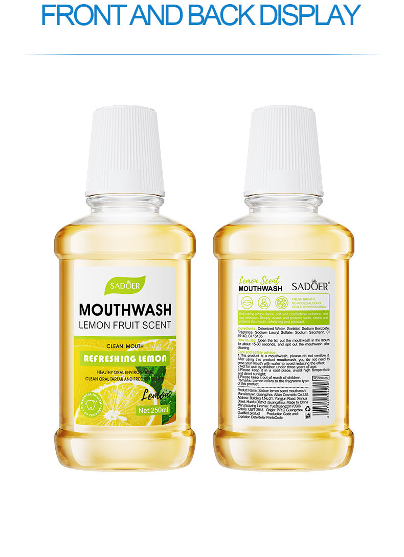 All English Mouthwash250ml  SADOER Peach Mint Lemon Oral Care  Foreign Trade Wholesale