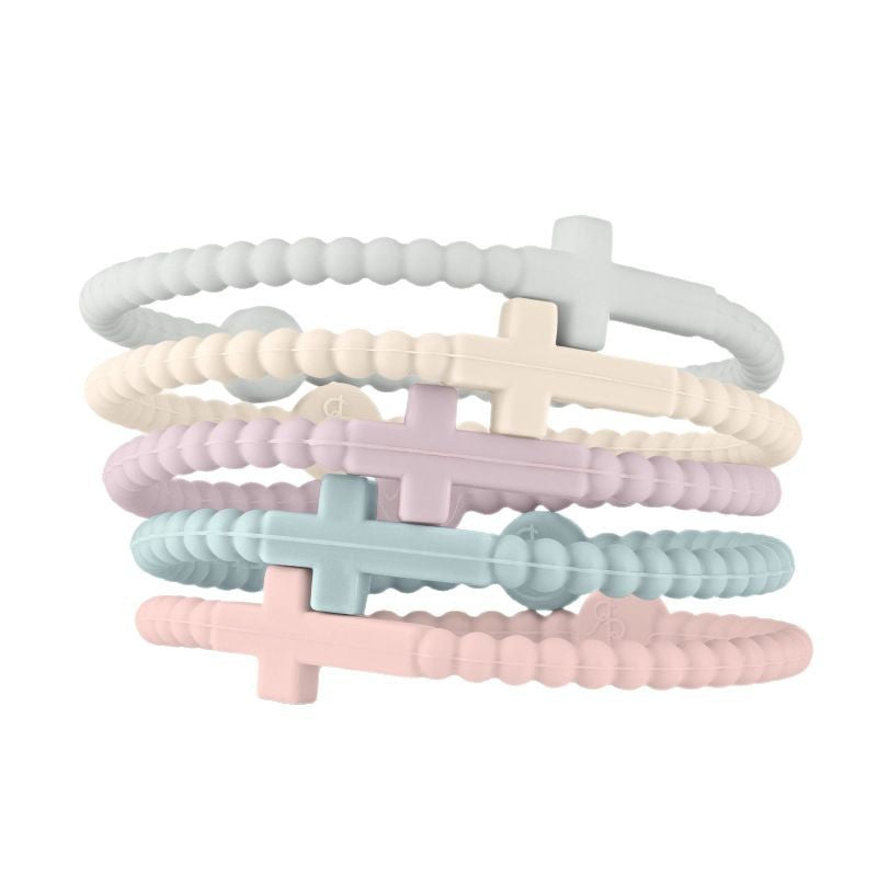 Macaron Color Bracelet Summer Simple Versatile4mm Small Cross Wristband Children's Silicone Bracelet Bracelet