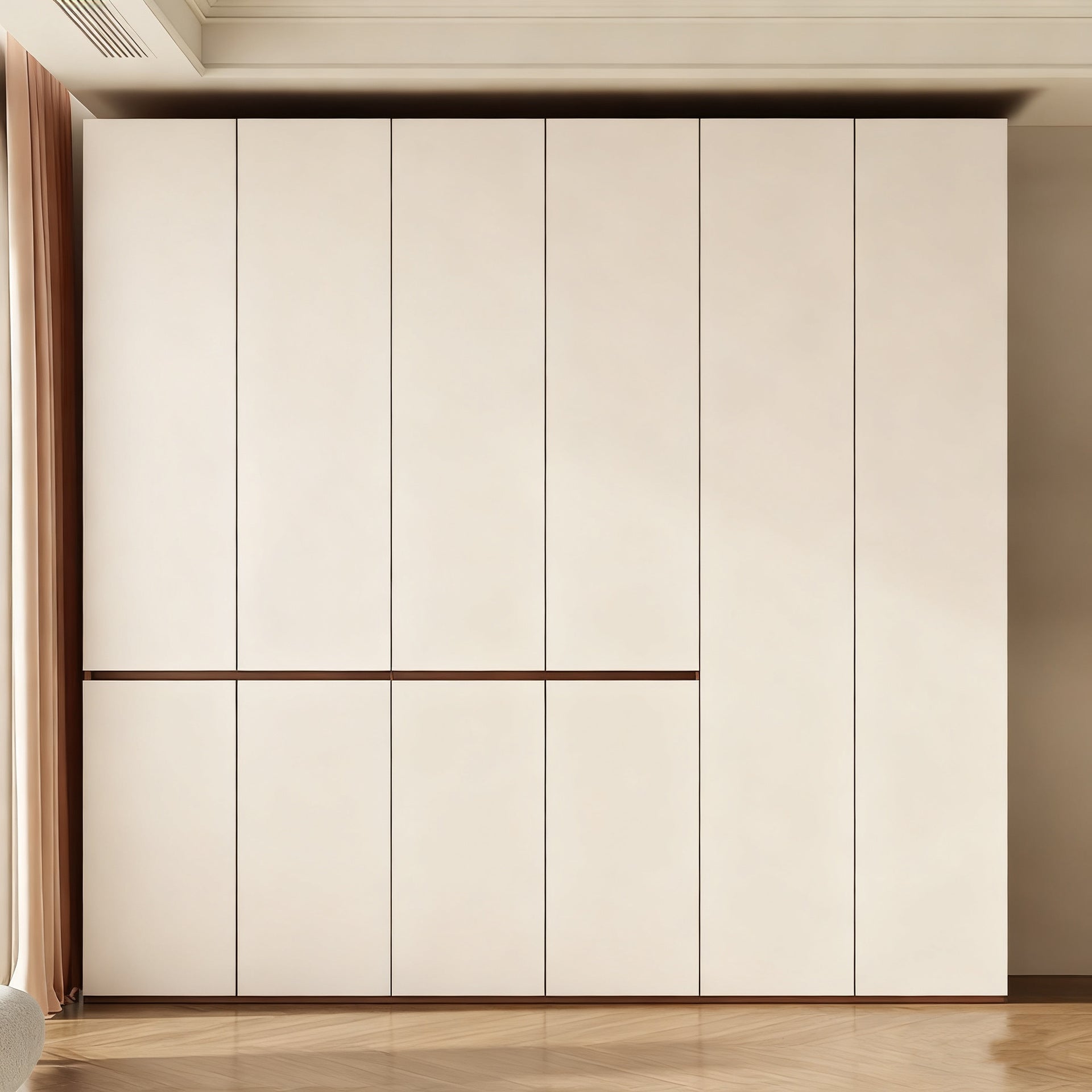 Custom Whole House Honeycomb Aluminum Alloy Wardrobe, Sectional Handle-Free, One Door to the Ceiling, Simple Home Bedroom Large Wardrobe