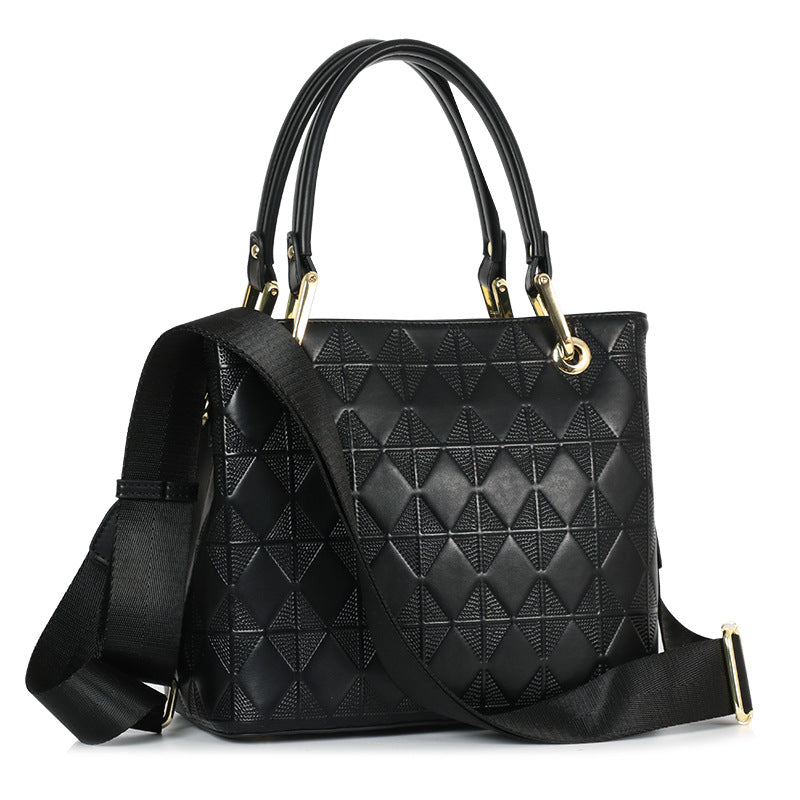 Fashion Quilted Handbag Simple Versatile Design Textured Fashion Single Shoulder Crossbody Women's Bag