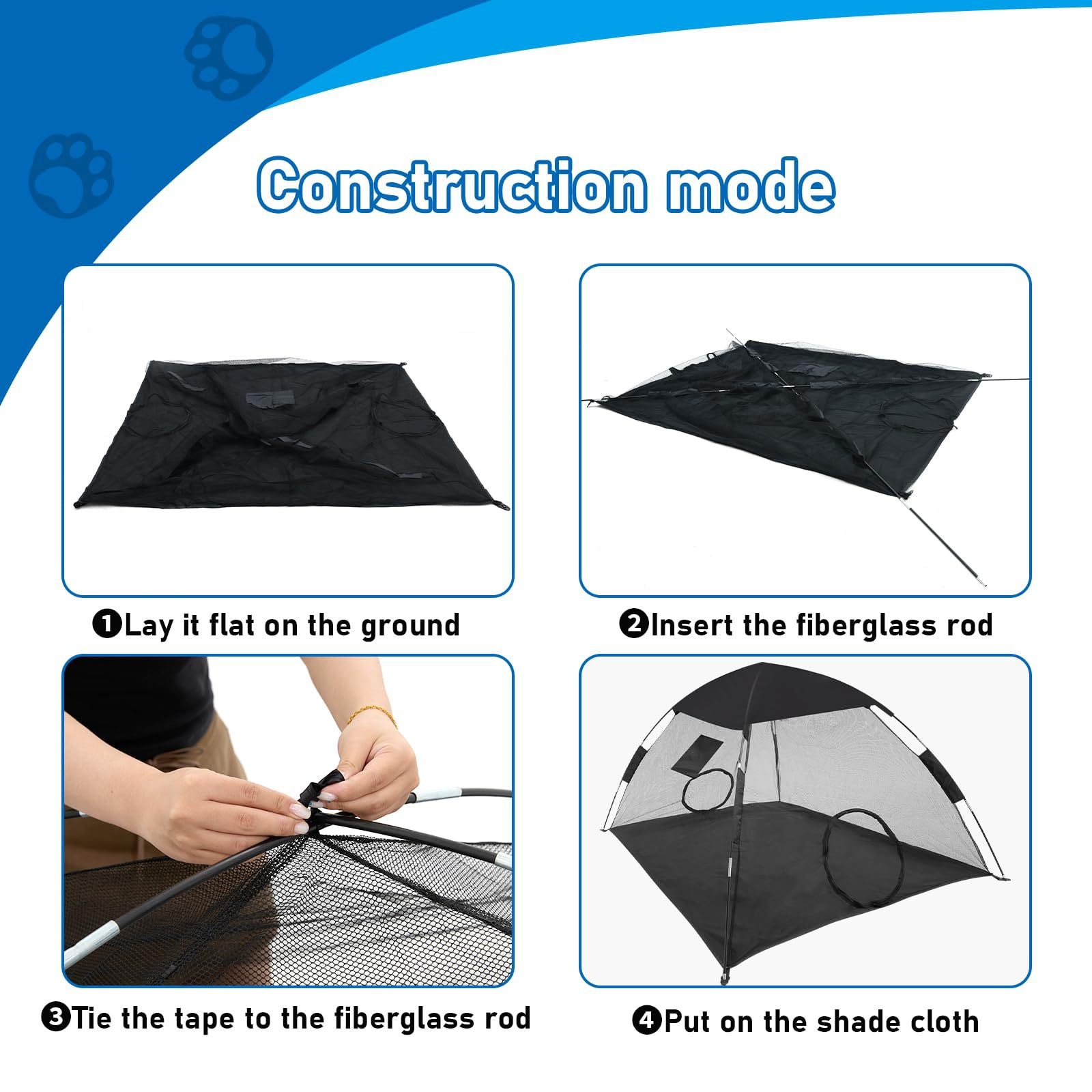 New Pet Tent Outdoor Large Space Thickened Mesh Tent Anti-Mosquito Cat Dog House Park Camping Tent