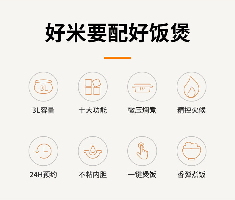 Factory  Wholesale Household Rice Cooker Multi-Functional Small Pressure Cooker Smart Reservation Non-Stick Inner Pot Rice Cooker