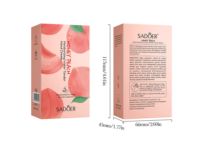 Pure English Hand Cream Box SADOER Avocado Peach Grapefruit Hydrating Hand Cream  Wholesale