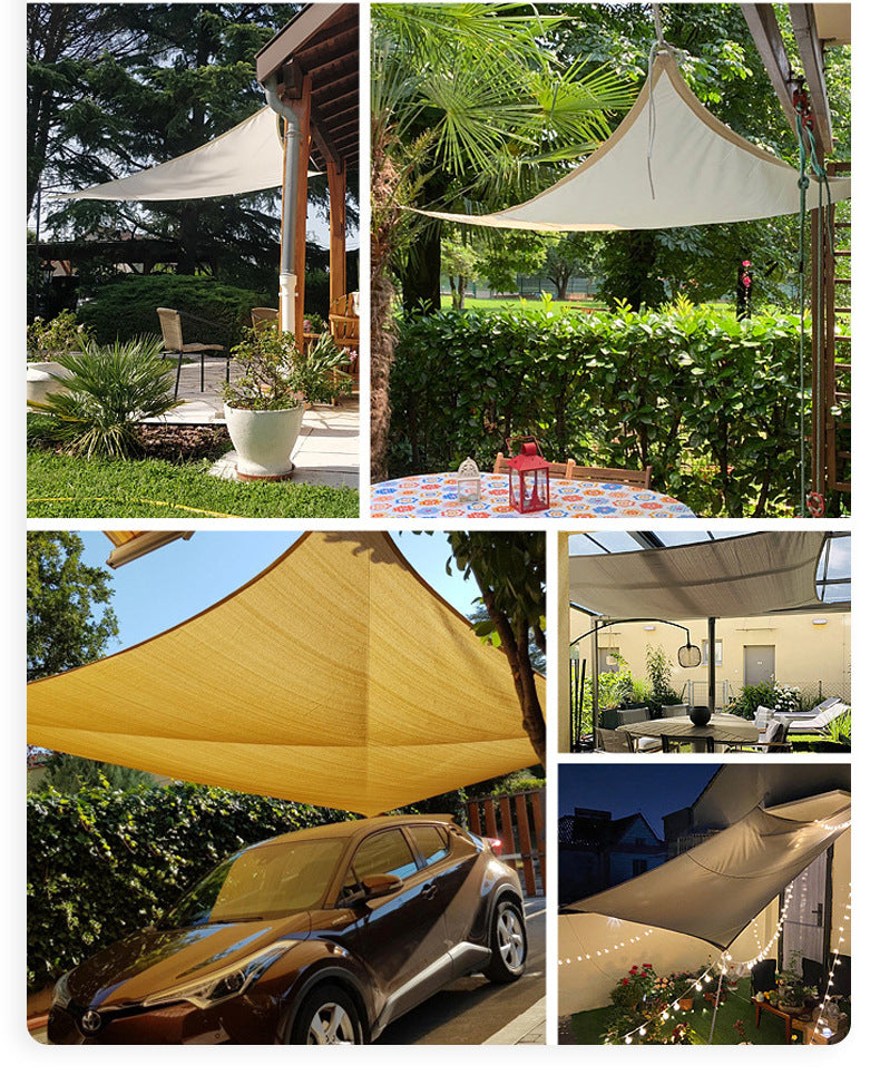 Triangular Sunshade Sail Camping Sunshade Garden Pool Waterproof Balcony Sunscreen Garage Sunshade Curtain Courtyard UV Protection