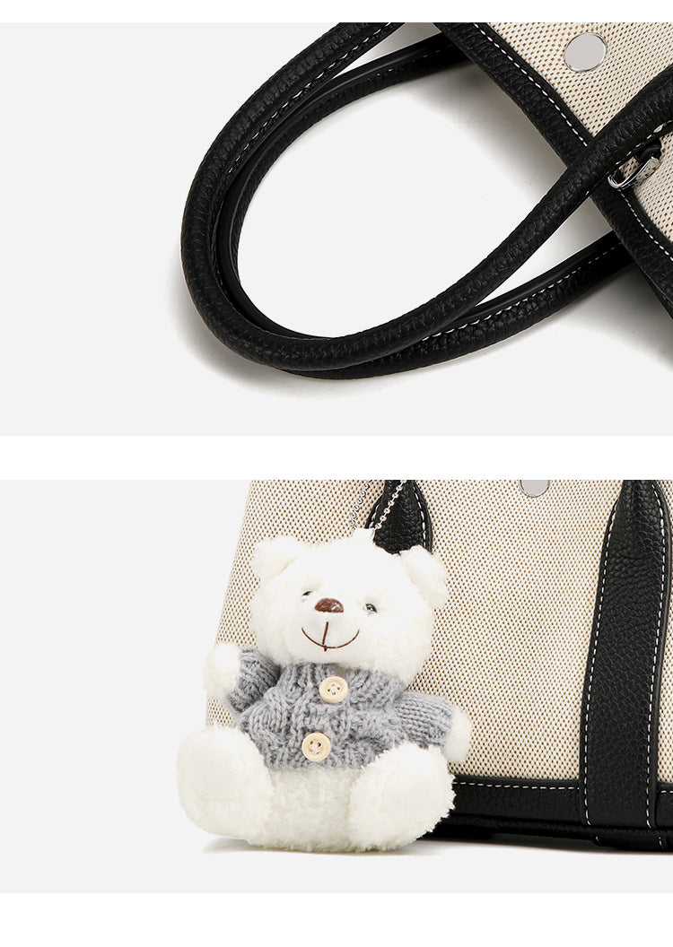 High-end Fashion Handheld Bucket Bag for Women Korean Style New Versatile Trendy Canvas Tote Bag Niche Casual Crossbody Bag