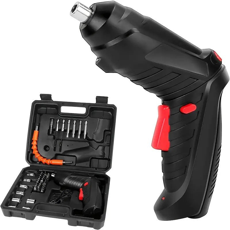 Home Tool Set Small Electric Drill Multi-Function Lithium Battery Cordless Screwdriver Mini Electric Screwdriver