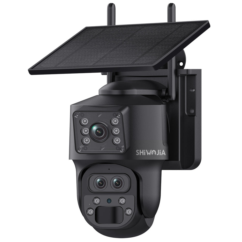 Outdoor4G Wireless HD Three Lens Solar Camera600Wan Remote Early Warning Fish Pond15Camera