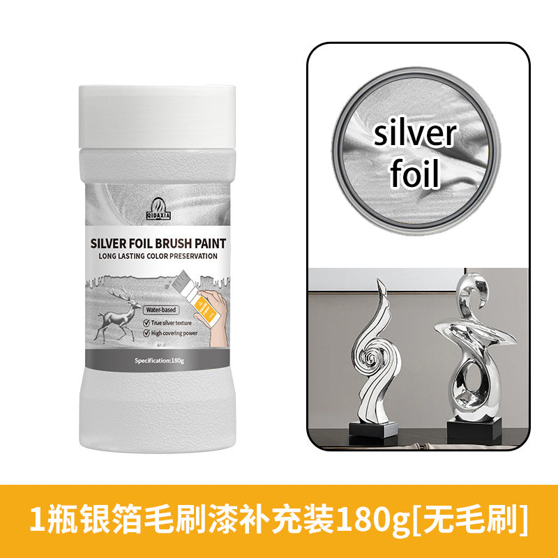 Water-based Silver Foil Paint Metallic Paint Iron Art Iron Gate Railing Renovation Anti-rust Paint with Brush Paint Manufacturer Silver Paint