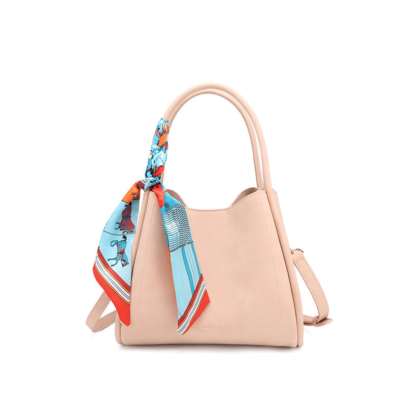 European and American New Bucket Bag Versatile Handbag Large Capacity Showy Basket Bag Women's Fashion Light Luxury Single Shoulder Crossbody Bag