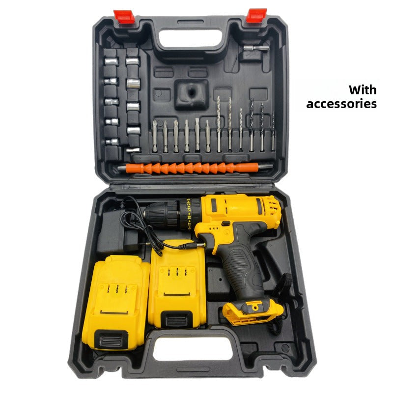 Wholesale Rechargeable Cordless Drill Lithium Battery Hand Drill Multifunctional Electric Screwdriver Pistol Drill Electric Screwdriver Factory Direct Sale