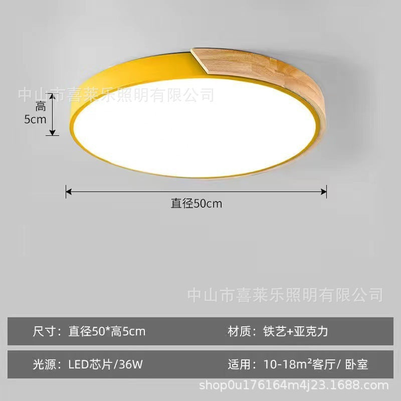 LED Lamp Bedroom Lamp Modern Simple Nordic Ceiling Lamp Creative Children's Room Study Round Room Living Room Study