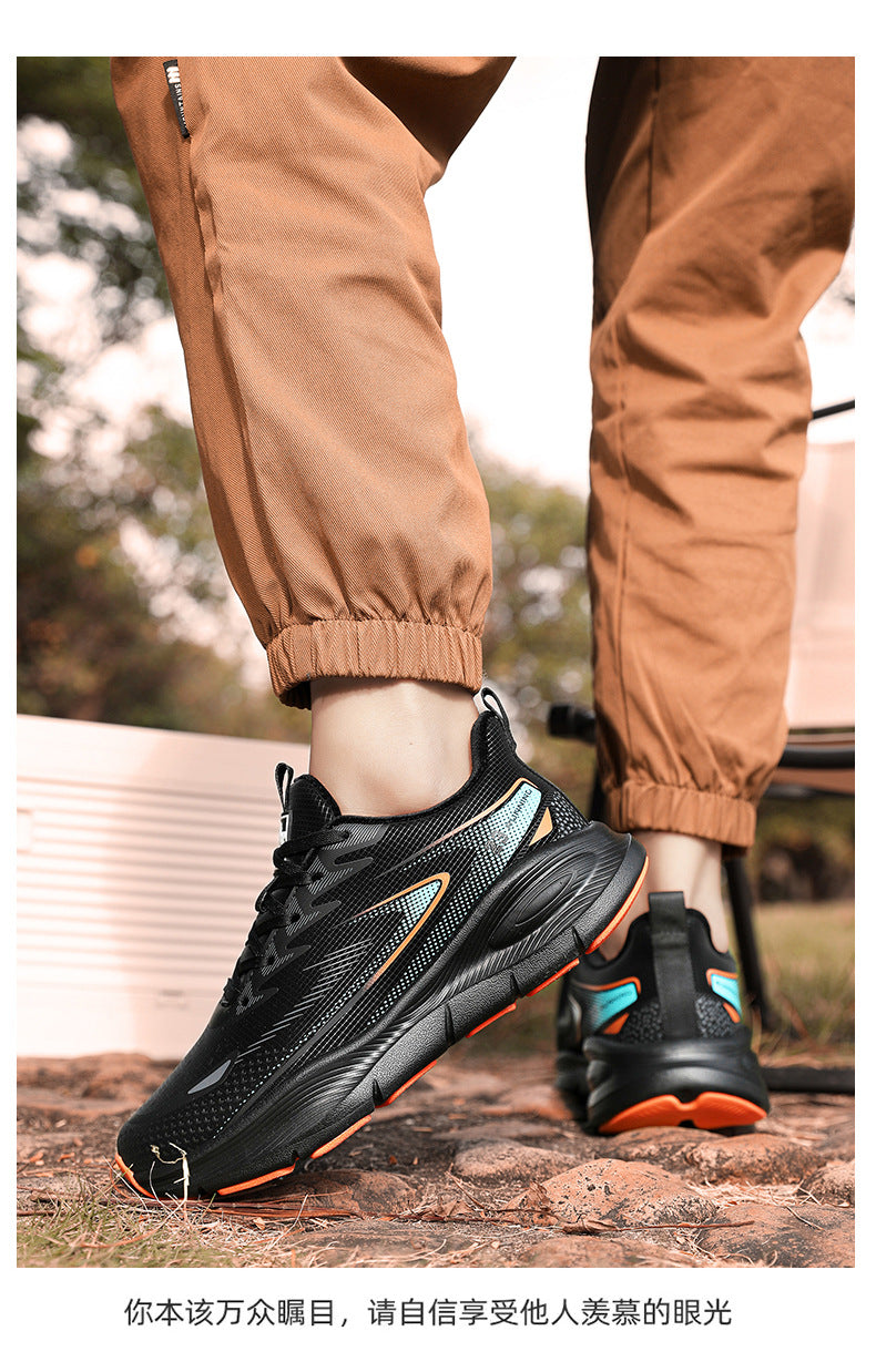 Large Size Leather Surface Fleece-Lined Thickened Warm Casual Sports Shoes Waterproof Non-Slip Cotton Shoes Real Explosive Carbon Plate Running Shoes