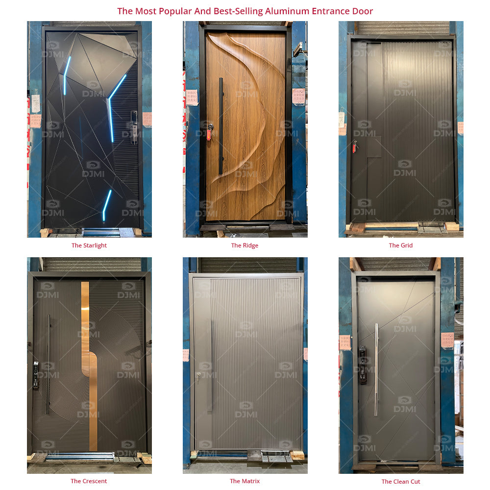 China Top Manufacturer Custom High Quality Main Steel Pivot External Security Doors for House Metal Front Entry Exterior Door