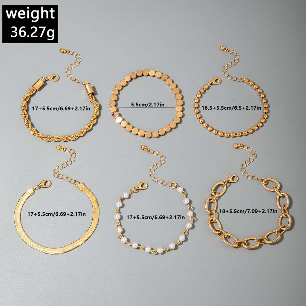 Fashionable Versatile Bracelet with Rhinestones and Imitation Pearl Set Ornament Wholesale Bracelets