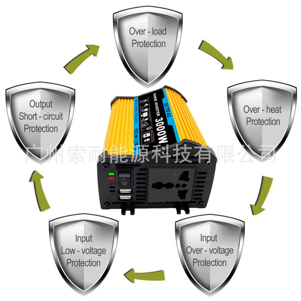 Car Small Electrical Appliances Car Converter Inverter300W Dc12V Transfer Communication110V/220V Double USB Mouth