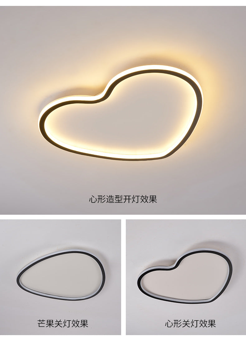 Nordic Minimalist Ultra-Thin LED Ceiling Lamp Heart-Shaped Children's Room Lighting Eye Protection Master Bedroom Boys Girls Creative