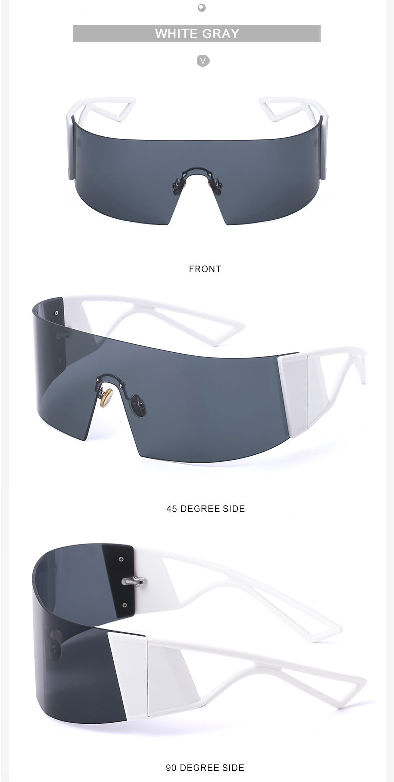 Outdoor Sports Cycling Glasses for Women, Colorful Integrated Windproof Sunglasses, Trendy European and American Style, Large Frame Sunshade and Sun Protection Sunglasses