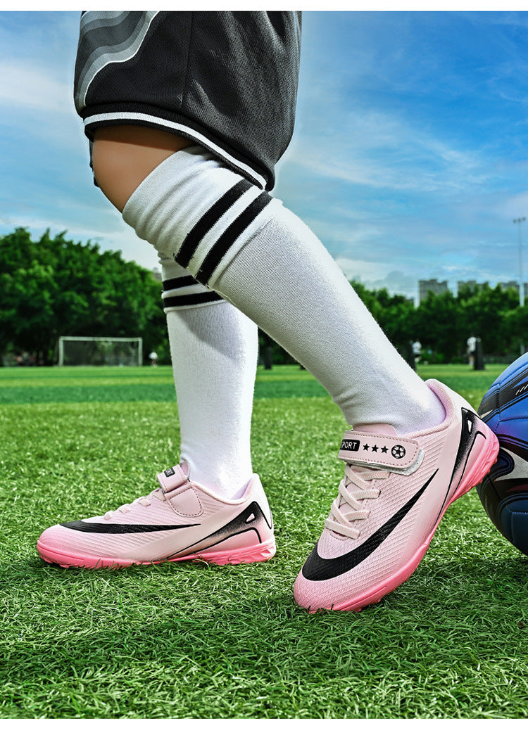 2025World Cup Children's Soccer Shoes Boys Youth Students Girls Spike Long Spike Competition Training Sports Shoes
