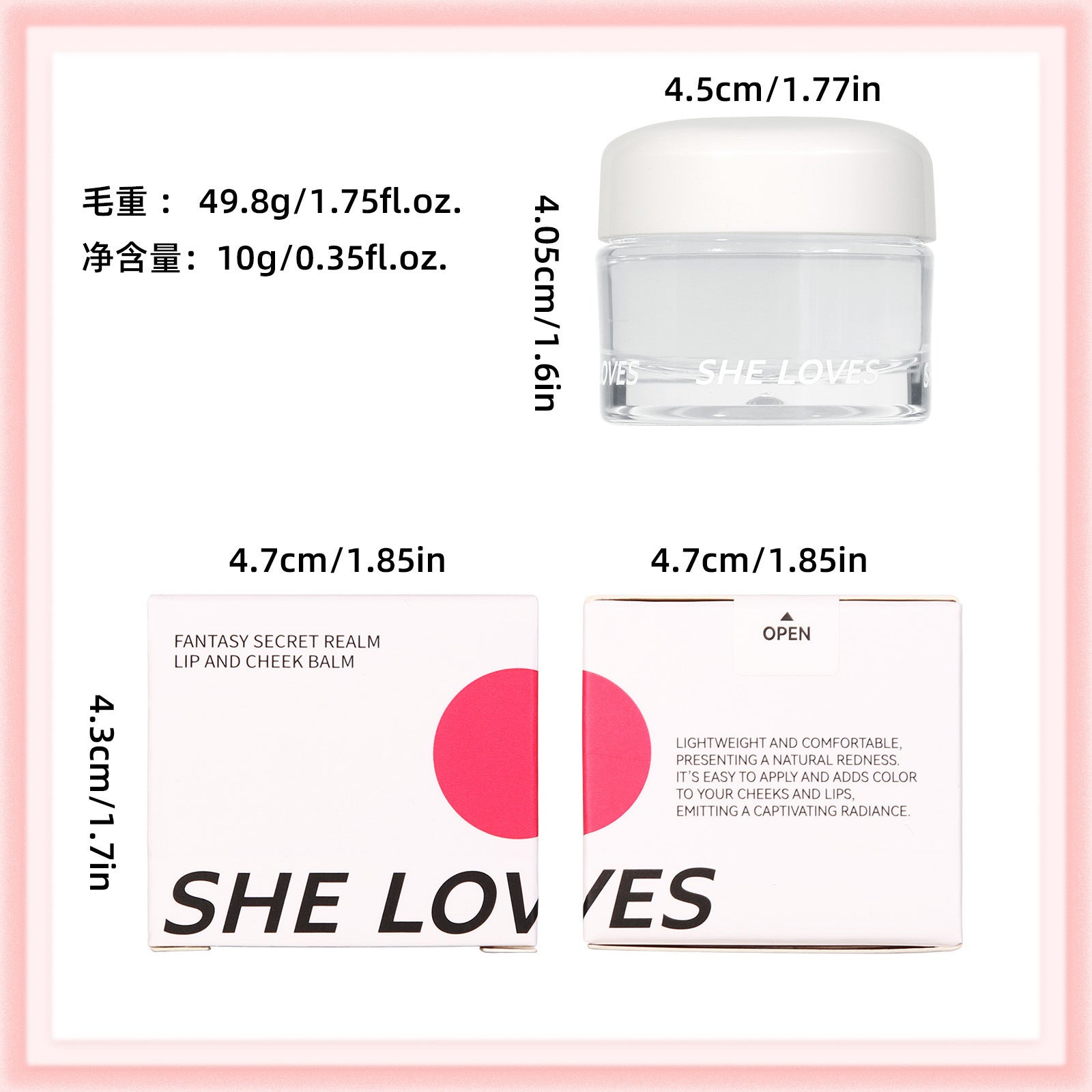 SHELOVES Color Changing Blush Cream Color-Chaning Blush Natural Nude Makeup Rouge Blush