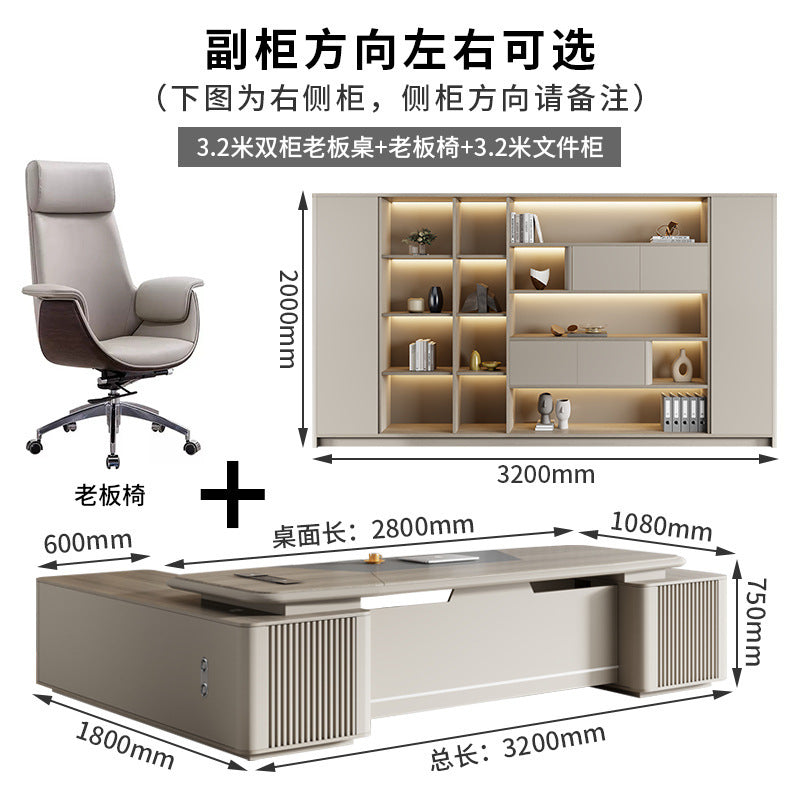 Painted Executive Desk Large Desk President Leader Chairman Manager Office Simple Modern Office Desk and Chair Set
